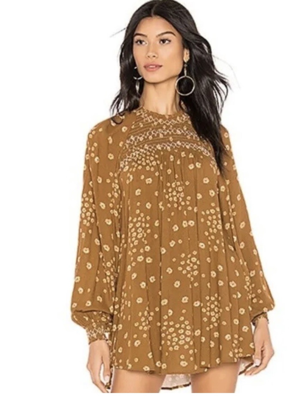 Free People Flowers In Her Hair Boho
Smocked Floral Tunic Dress S (oversized)
